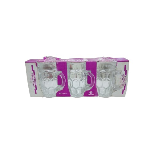 GLASS MUG 3PCS JUICY MUGS