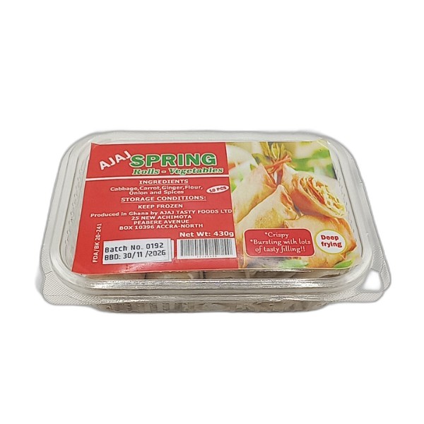 AJAJ TASTY SPRING ROLLS  VEG 10PCS 430G