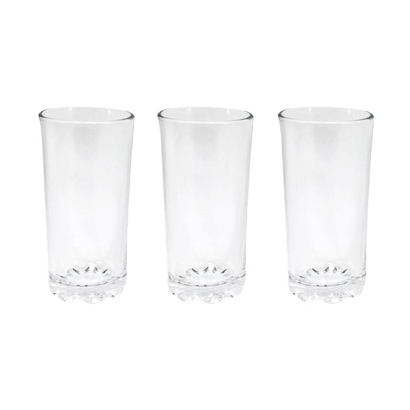 GLASS DRINKING 300ML 3PCS MIRAG