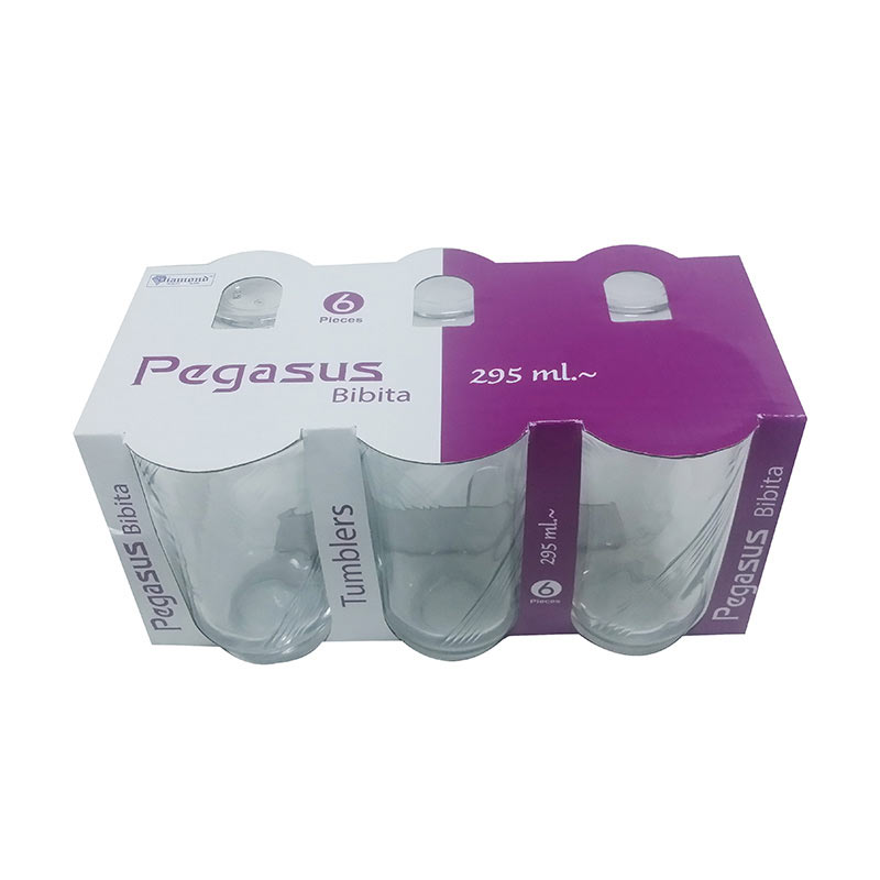 GLASS DRINKING 295ML 6PCS PEGAS