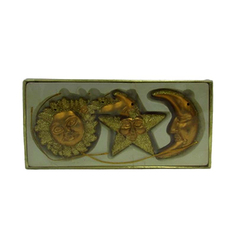 XMAS DECO SET 3PCS MOON SUN S.