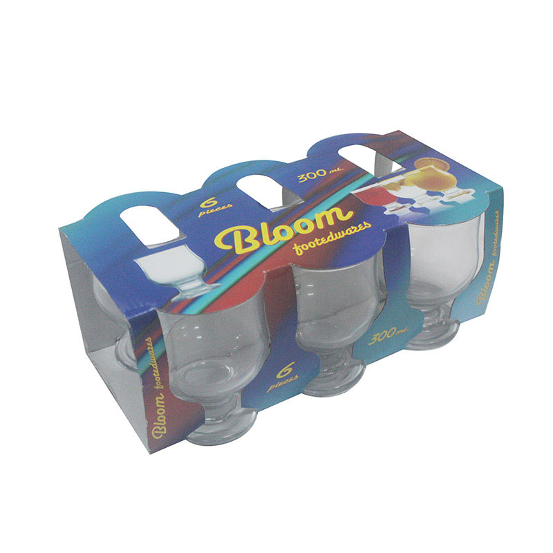 GLASS DRINKING 300ML 6PCS BLOOM