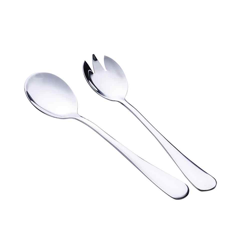 SPOON FORK SALAD STEEL 2PCS 21C