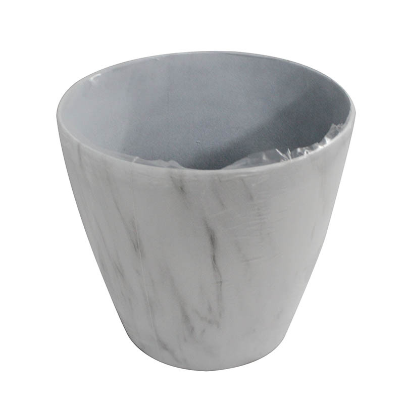 FLOWER POT 35X34CM MARBLED WHIT