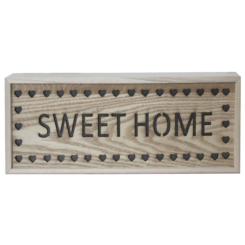 WOODEN FRAME SWEET HOME 41X17CM