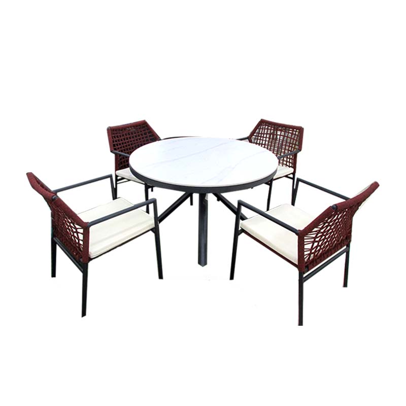 1TABLE 4CHAIRS ROUND RED A+B+C