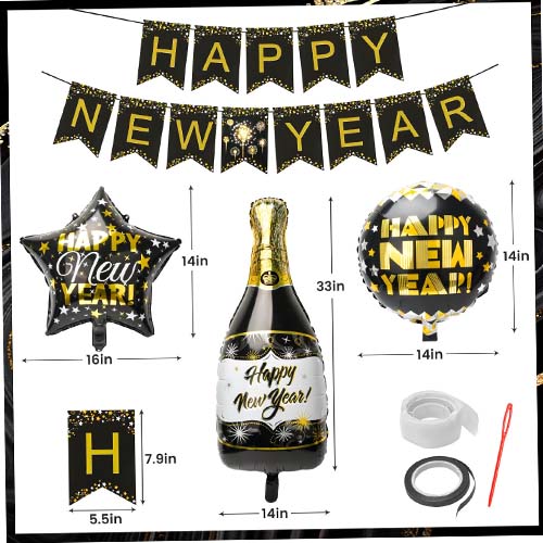 BALLOON 23PCS HAPPY NEW YEAR XN