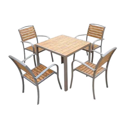 1TABLE 4 CHAIRS 90X90CM DARK GR