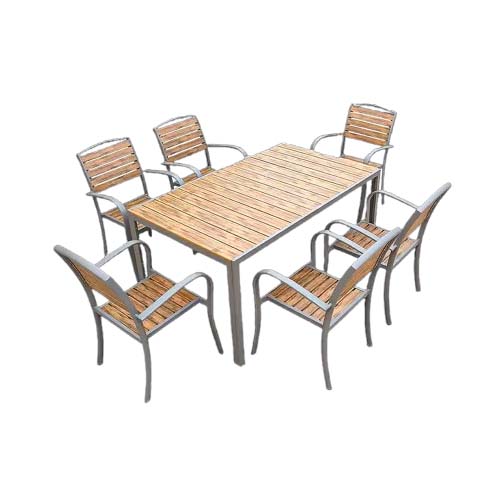 1TABLE 6 CHAIRS 150X90CM CHAMPA