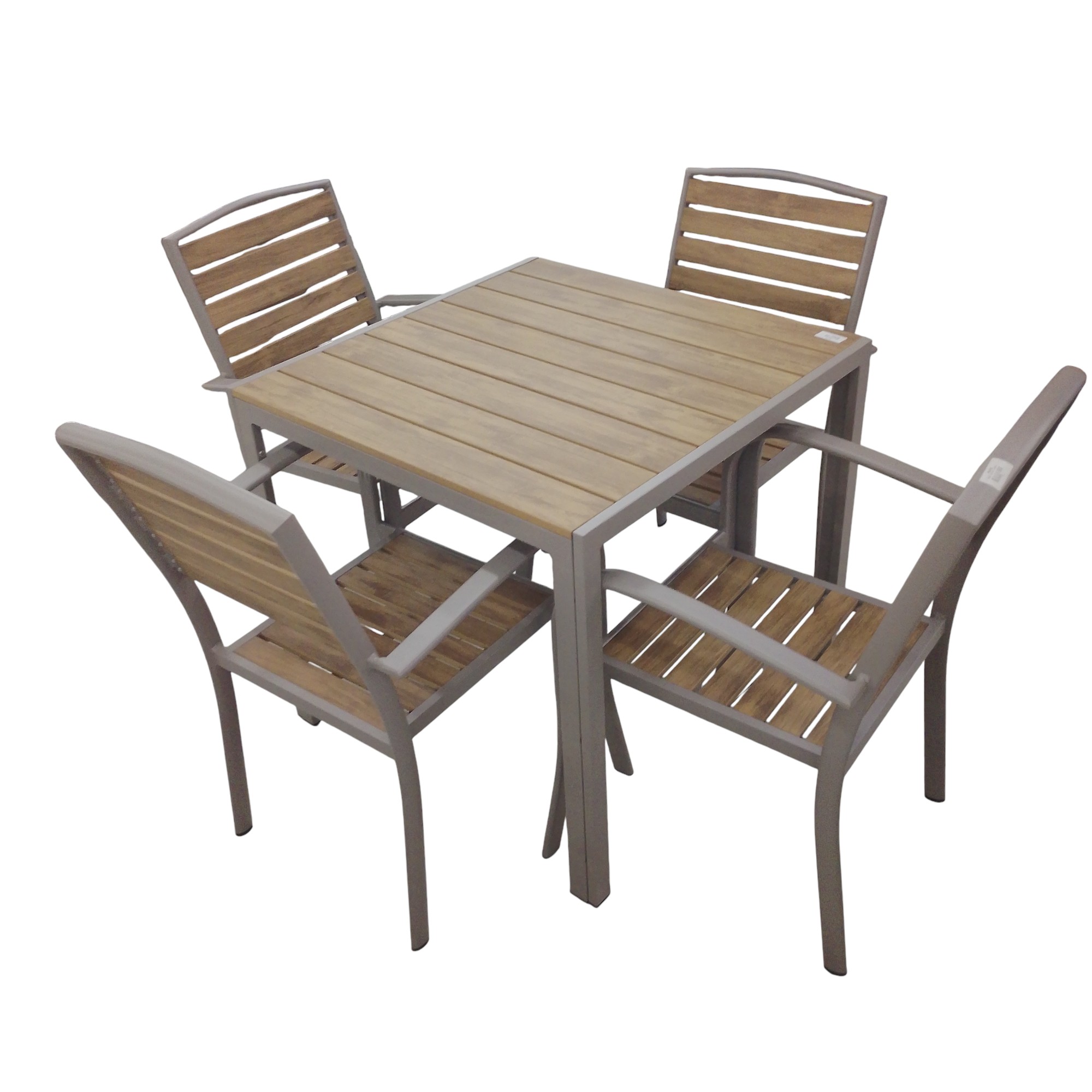 1TABLE 4CHAIRS 80X80CM CHAMPAGN