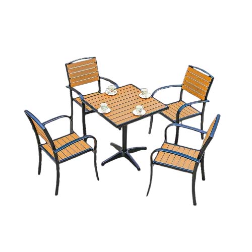 1TABLE 6CHAIRS 130X70CM CHAMPAG