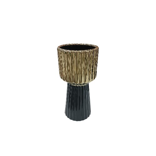 CERAMIC VASE BIG GOLD-BLACK 138