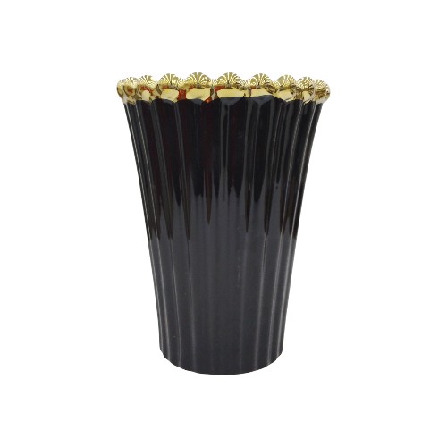 CERAMIC VASE BLACK-GOLD 1251