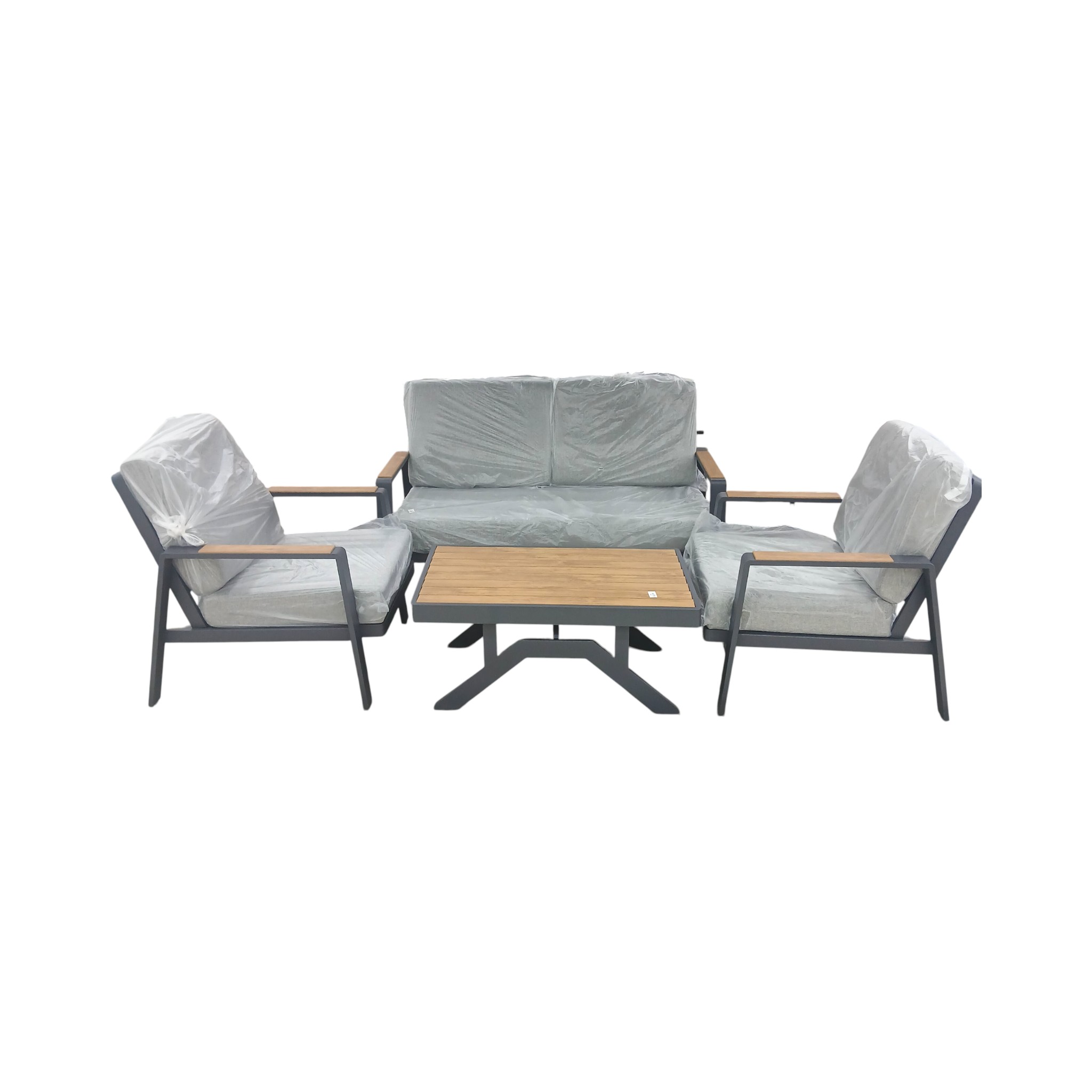 SOFA SET 5PCS DARK GREY A+B+C.