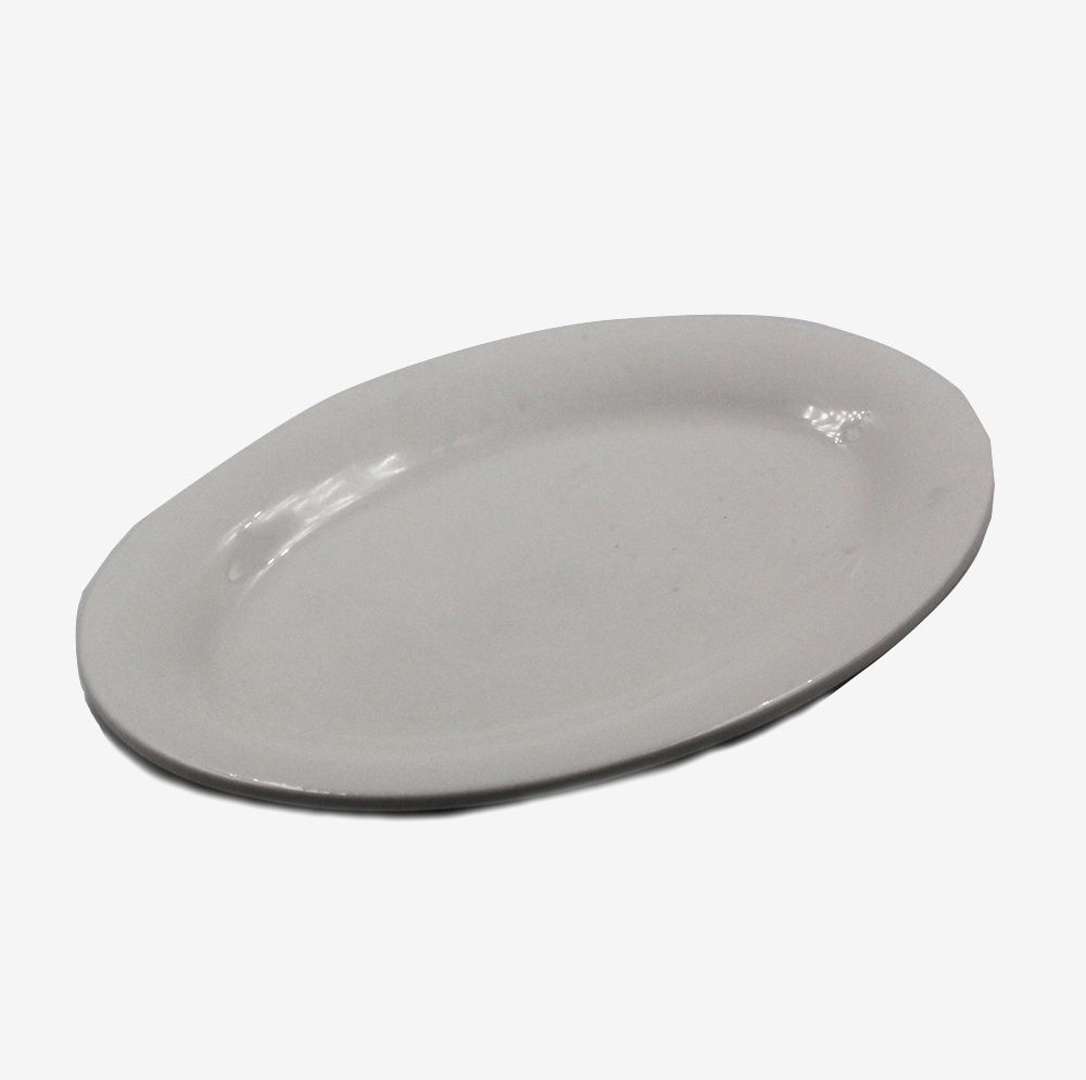 CERAMIC PLATE OVAL 23X16CM Q030