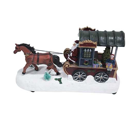 XMAS DECO HORSE CART JOCM037
