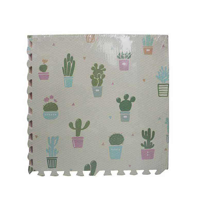 PUZZLE MAT 4PCS 60X60X1CM CACTU