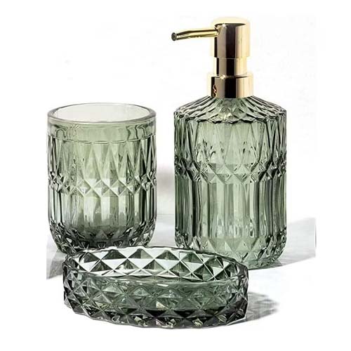 BATHROOM SET 3PCS GLASS OCT-TWX