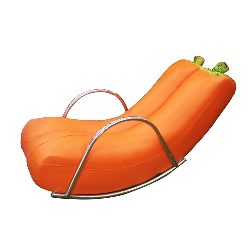 CHAIR ROCKING LEATHER ORANGE A