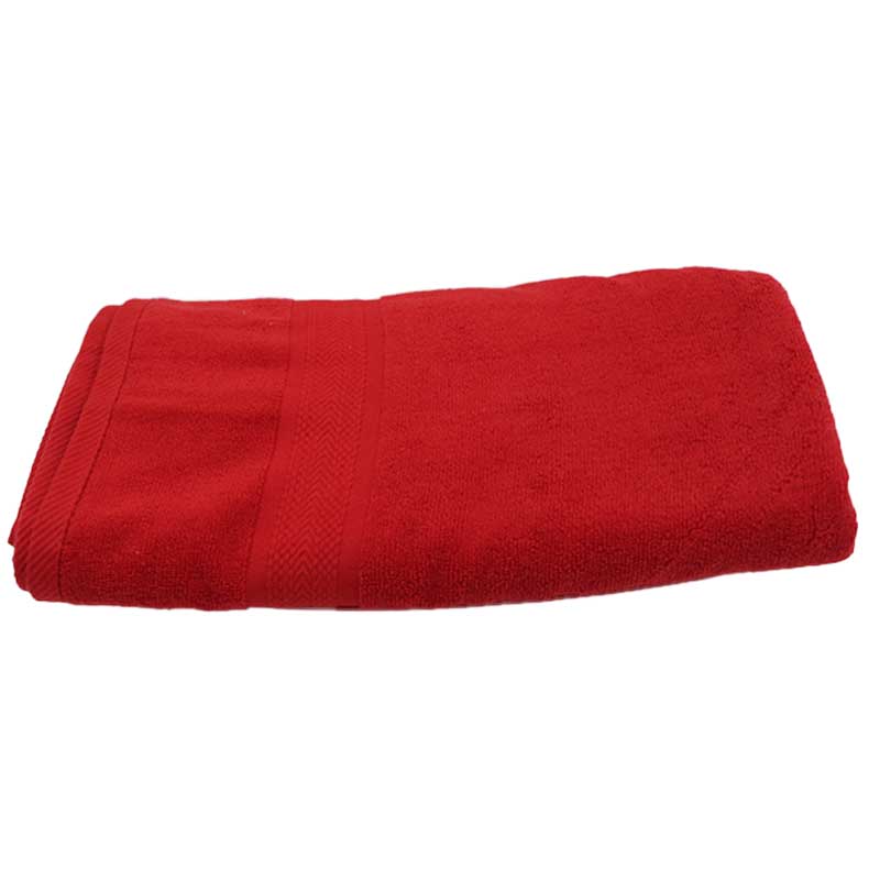 BATH TOWEL RED 90X180CM 2PLY RE