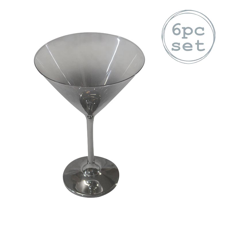 GLASS CUP 6PC 2810 HALF SILVER