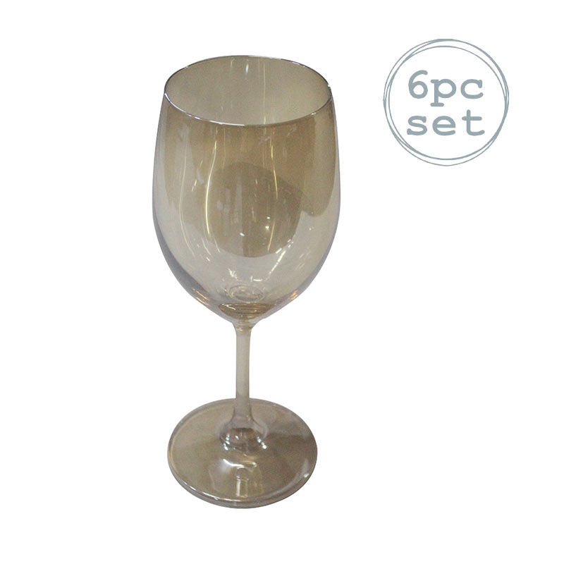GLASS CUPS 6PCS 3116 HALF GOLD