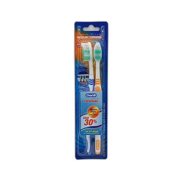 ORAL B TOOTH BRUSH MEDIUM 2PCS
