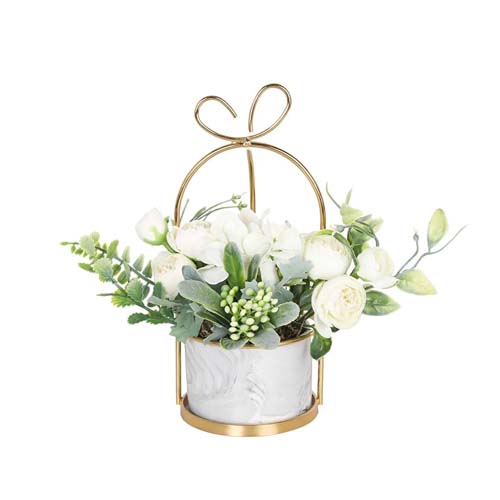 FLOWER IN POT METAL STAND BH022