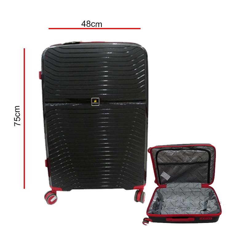 SUITCASE 76CM BLKRED HOFFMANNS