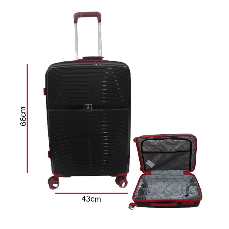 SUITCASE 66CM BLKRED HOFFMANNS