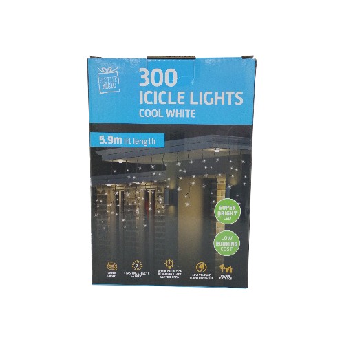 UBL LED ICICLE LIGHTS 300 WHITE