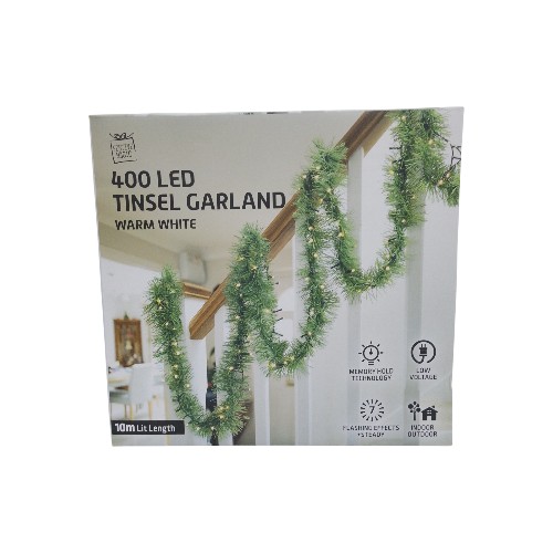 UBL PRE-LIT GARLAND 10M WARM WH