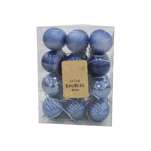 UBL BAUBLES 40MM 24PK NAVY