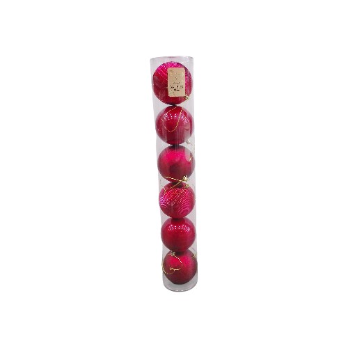 UBL BAUBLES 10CM 6PK CYLINDER R
