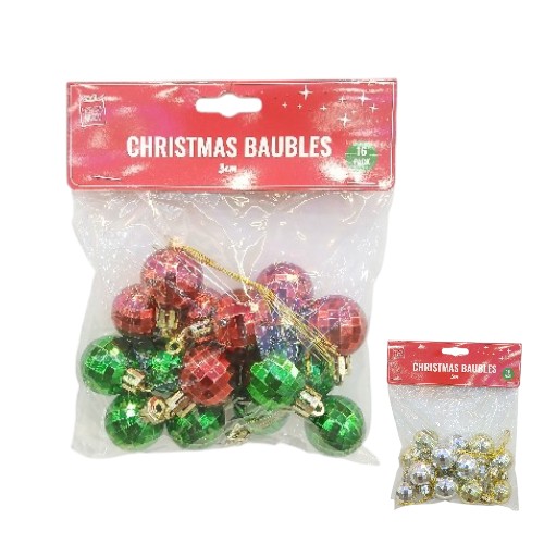 UBL DISCO HANGING BAUBLE 16PK A