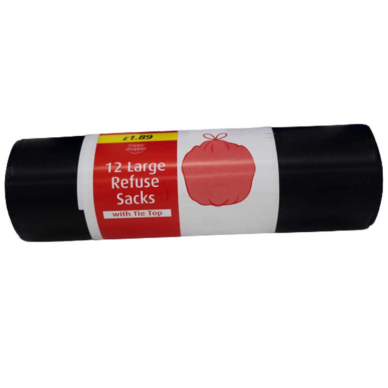 LARGE REFUSE SACKS 12 BAGS HAPP