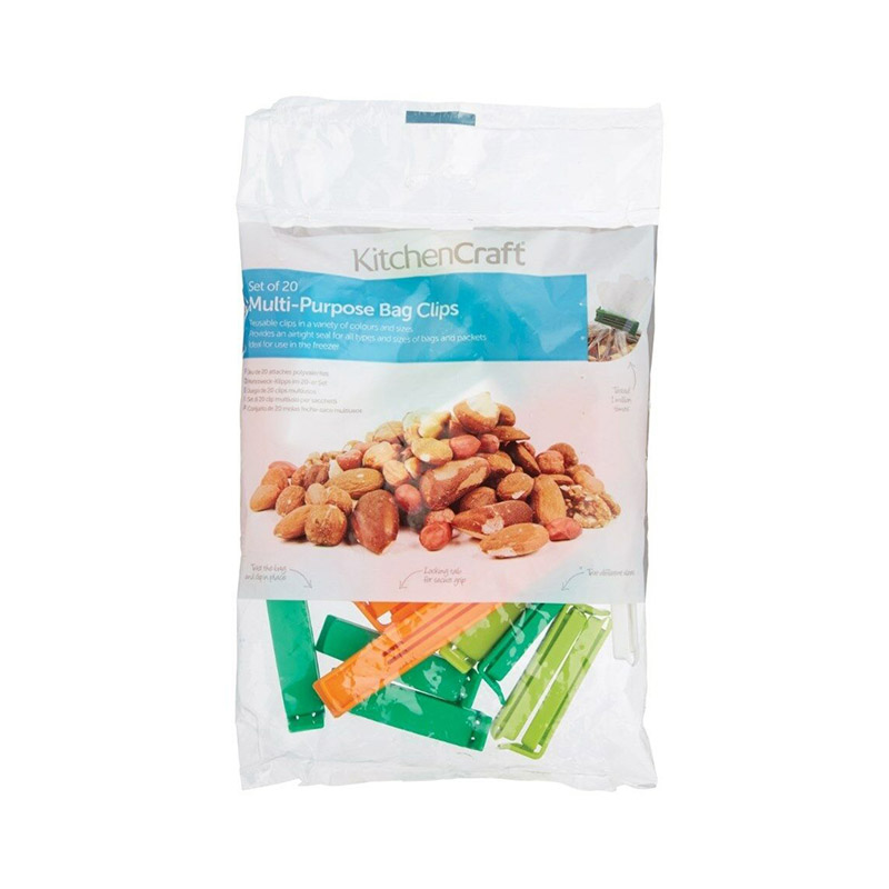 BAG CLIPS ASSORTED SIZES 20PCS