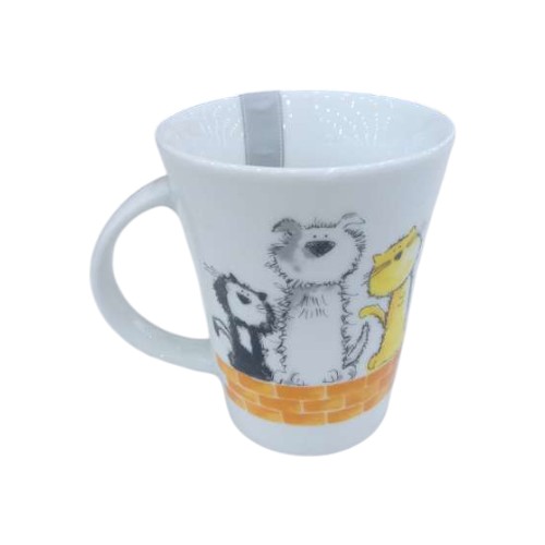 MUG CERAMIC 315ML CAT DOG PRI.