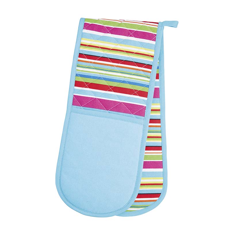 DBL OVEN GLOVE MULTI STRIPE 87X