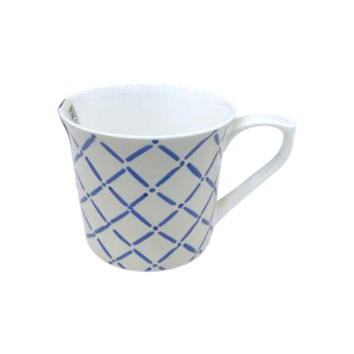 FLUTE MUG BLUE CROSSHATCH 300ML