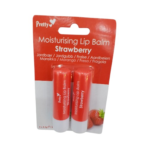 PRETTY LIP BALM STRAWBERRY 2S