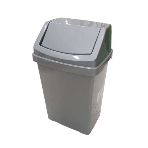 WHAM PLASTIC SWING BIN 50L SILV