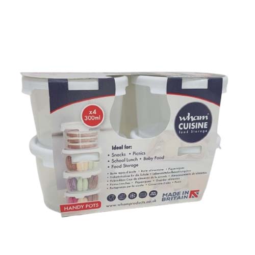 WHAM FOOD STORAGE 4PCS CLEAR