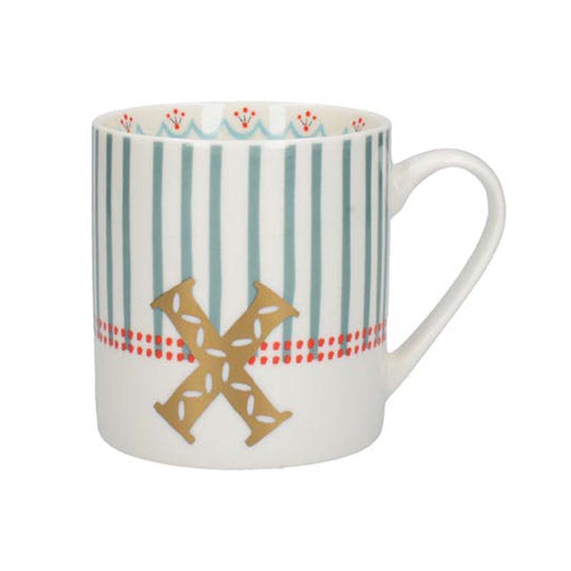 MUG CERAMIC ALPHABET X 8CM ROUN