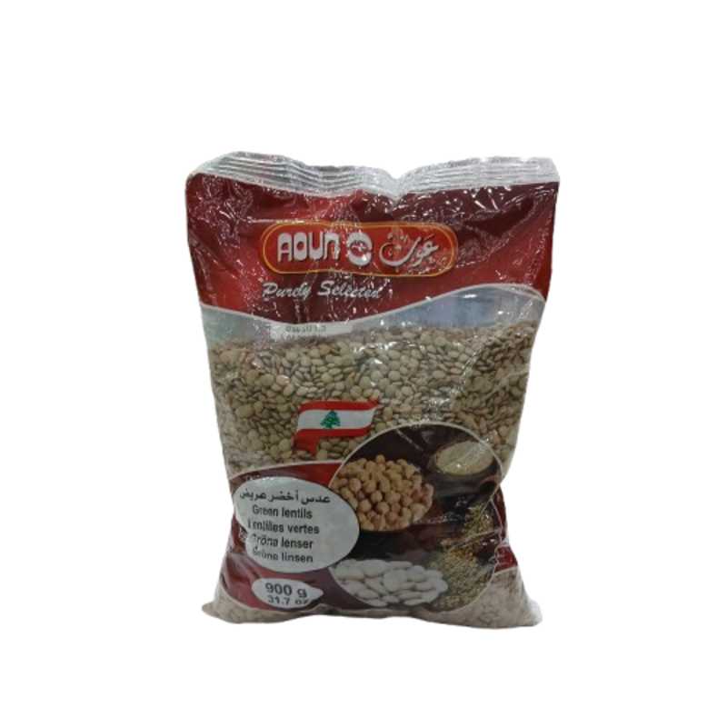 AOUN LARGE GREEN LENTILS 900G