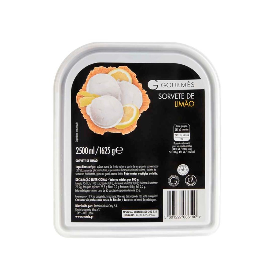 GOURMET SORBET LEMON 2.5L