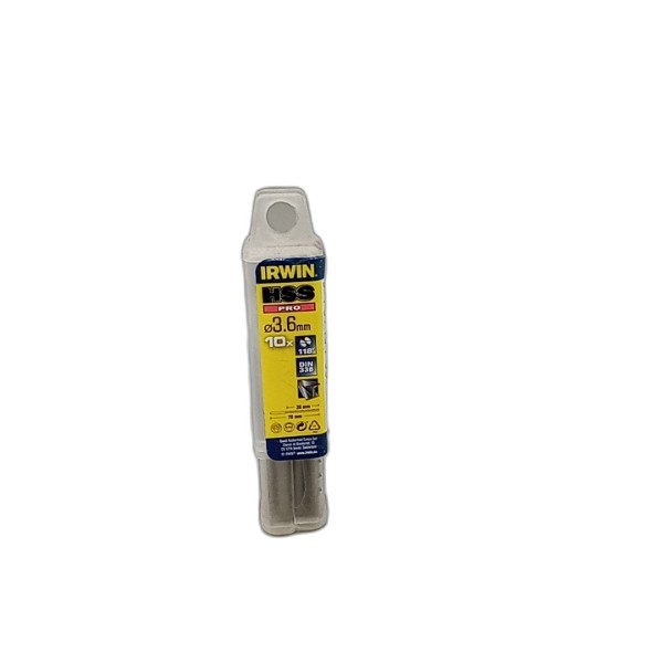 DRILL BIT IRWIN 10PCS 3.6MM HSS PRO