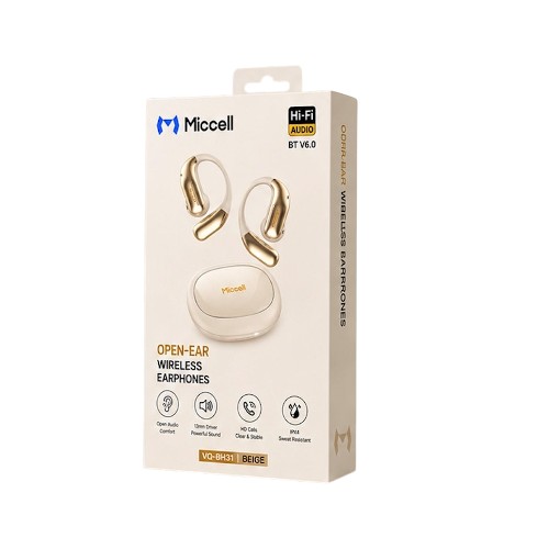 MICCELL CLIP ON WIRELESS EARPHONES BLACK