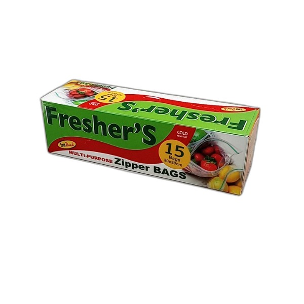 ZIPPER BAG 20X30 CM 15 BAGS FRESHERS