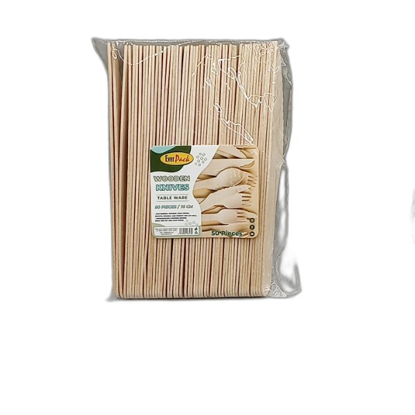 EVERPACK WOODEN KNIVES 16CM 50P